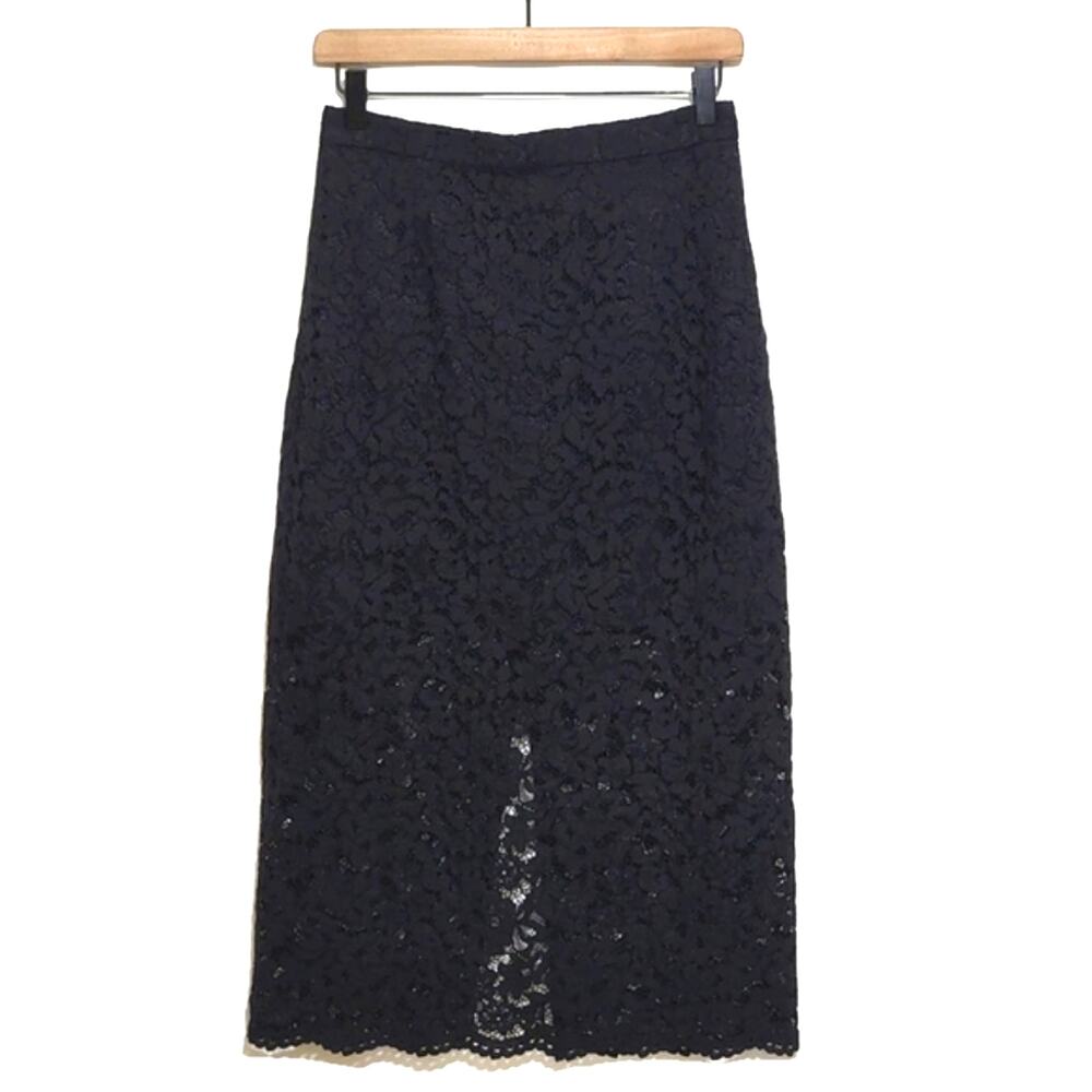 Aritzia Babaton Black Pencil Lace Overlay Skirt Midi Classic Party Formal Size 4